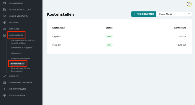 Screenshot Holvi App